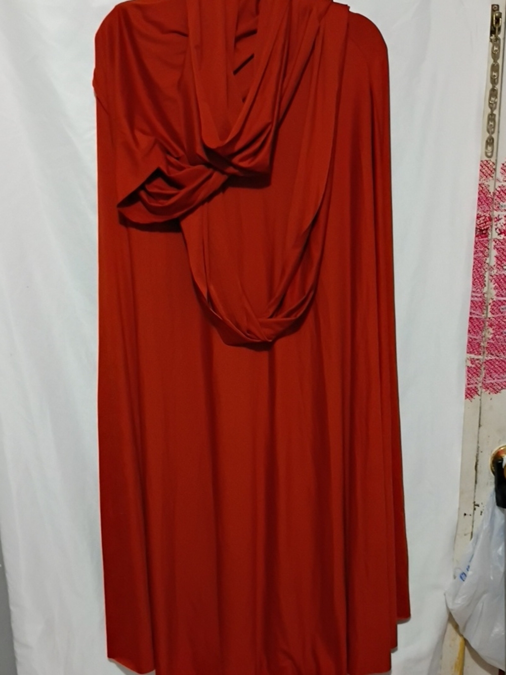 Women's Burnt Orange Draped Maxi Dress